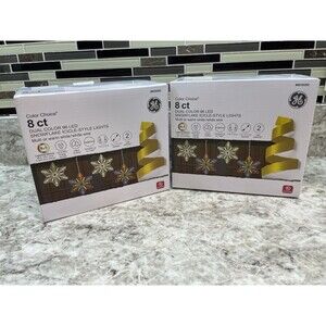 8 GE Color Choice Dual Color White / Multi-Color LED Snowflake Lights - 2 Sets